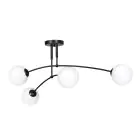 Emibig Plafondlamp Pregos Staal Zwart | Geschikt voor 4x E14 - Max 10W